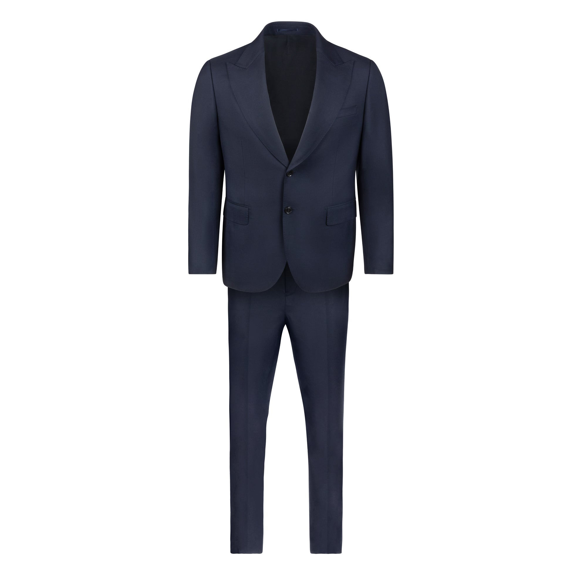 Men's Cardeliano Wool Peak Suit - Navy