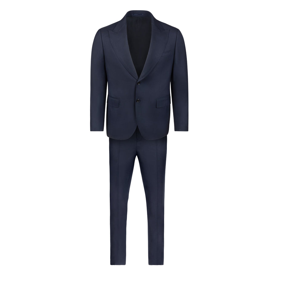 Men's Cardeliano Wool Peak Suit - Navy