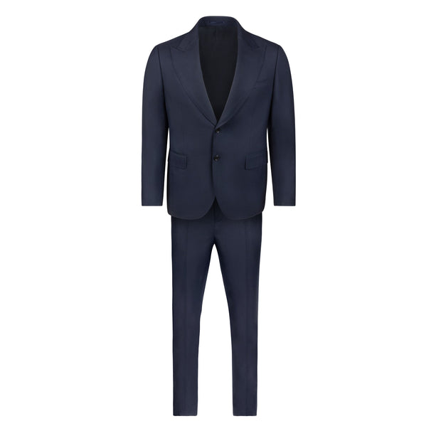 Men's Cardeliano Wool Peak Suit - Navy