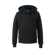 T.O. Collection Boy's Black Hoodie - with Navy Removable Fur