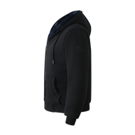 T.O. Collection Boy's Black Hoodie - with Navy Removable Fur