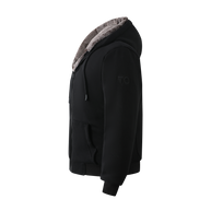 T.O. Collection Boy's Black Hoodie - with Brown Removable Fur