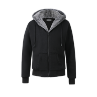 T.O. Collection Boy's Black Hoodie - with Grey Removable Fur
