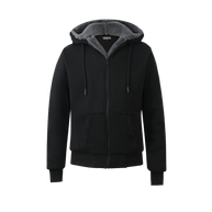 T.O. Collection Men's Black Hoodie - Charcoal Removable Fur