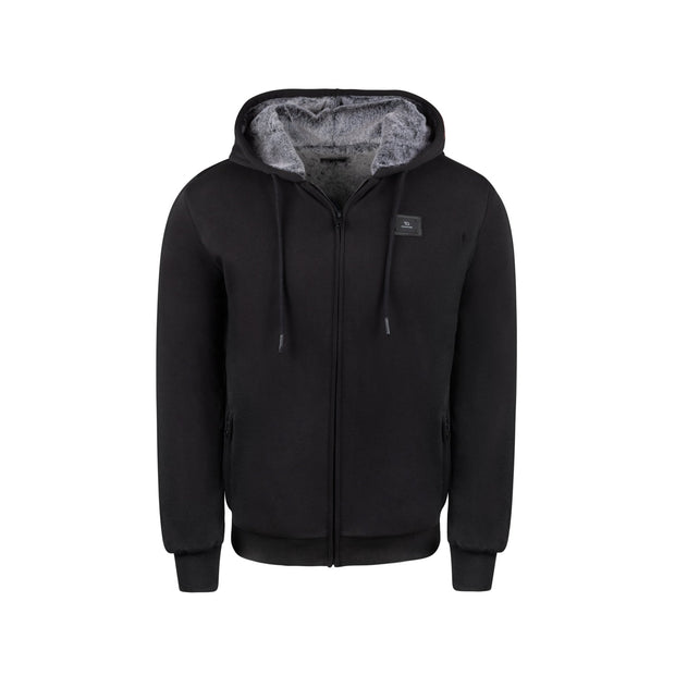 T.O. Collection Men's Fully Lined Black Hoodie - Grey Fur