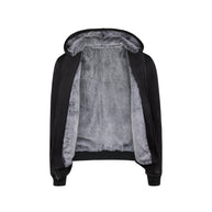 T.O. Collection Men's Fully Lined Black Hoodie - Grey Fur