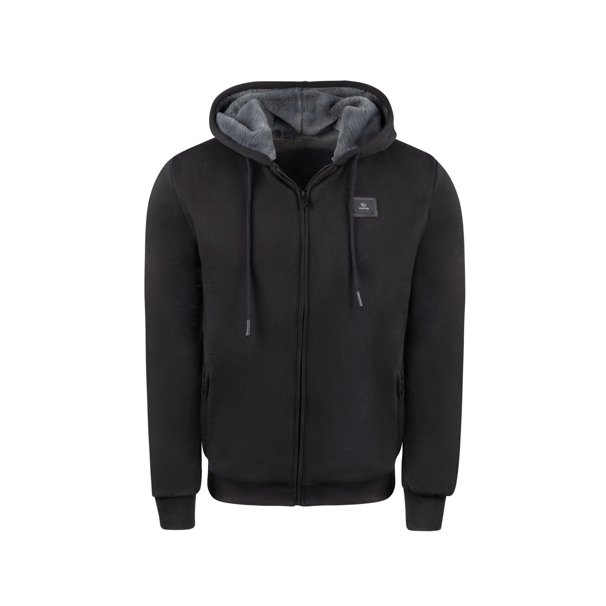 T.O. Collection Boy's Fully Lined Black Hoodie - Charcoal Fur