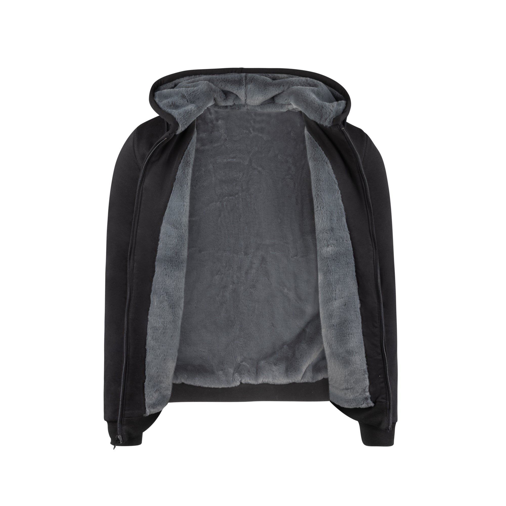 T.O. Collection Men's Fully Lined Black Hoodie - Charcoal Fur