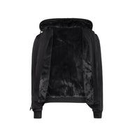 T.O. Collection Men's Black Fully Lined Fur Hoodie - Black