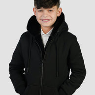 T.O. Collection Boy's Black Hoodie - Black Removable Fur