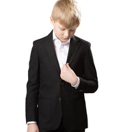 Boy's TR Patch Pocket Suit Blazer - Black Pique