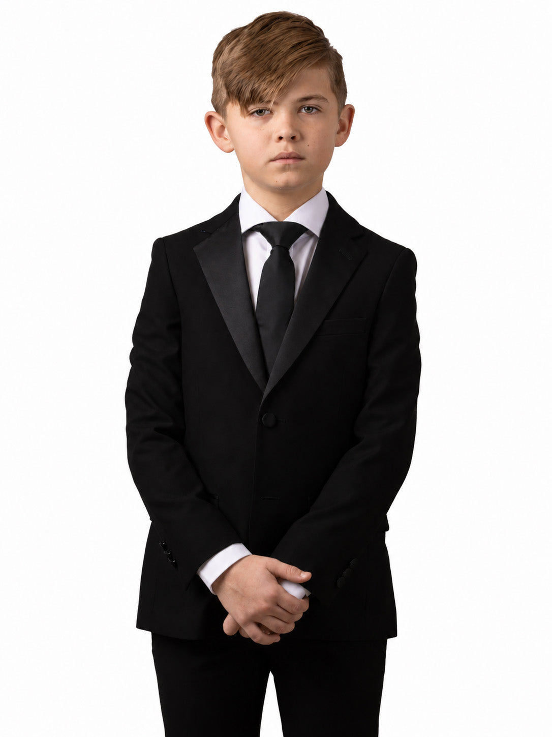 Boy's Notch Lapel Tuxedo - Black