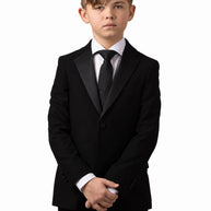 Boy's Notch Lapel Tuxedo - Black