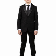 Boy's Notch Lapel Tuxedo - Black