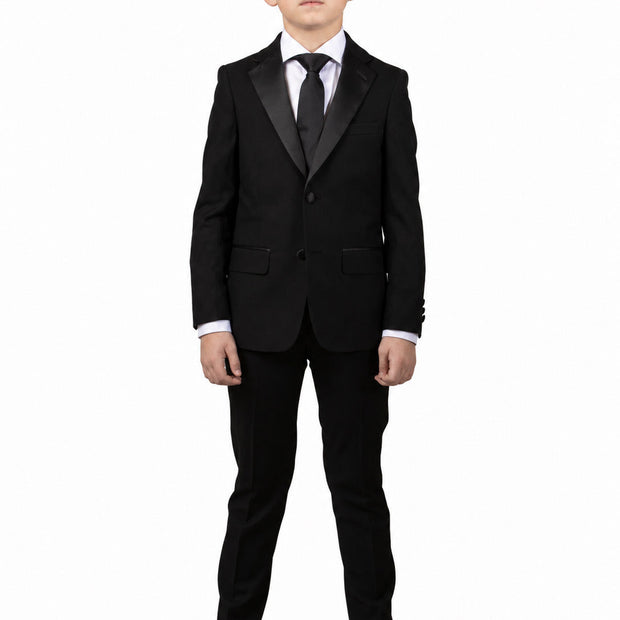 Boy's Notch Lapel Tuxedo - Black