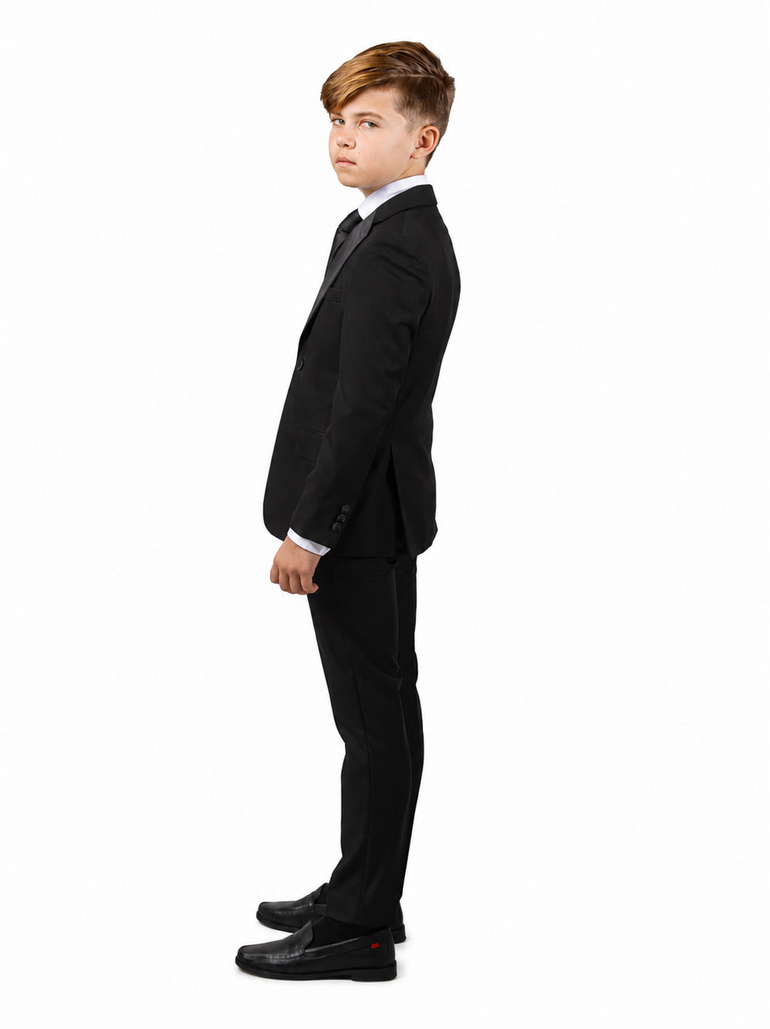Boy's Notch Lapel Tuxedo - Black
