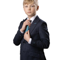 Boy's TR Peak Lapel Suit - Heather Blue
