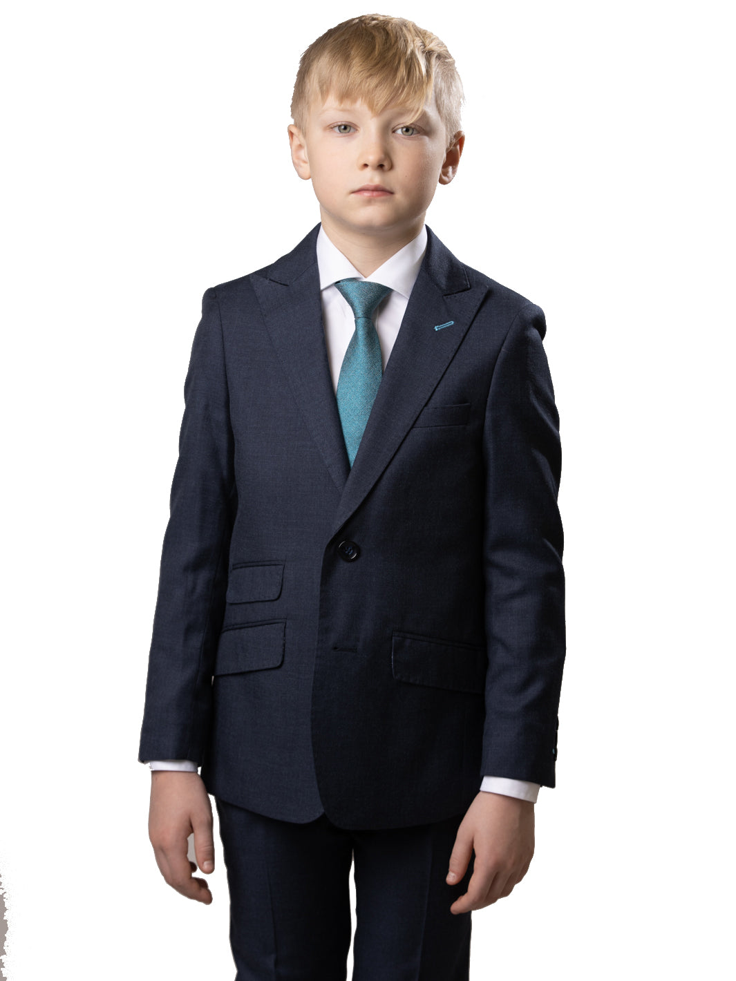 Boy's TR Peak Lapel Suit - Heather Blue