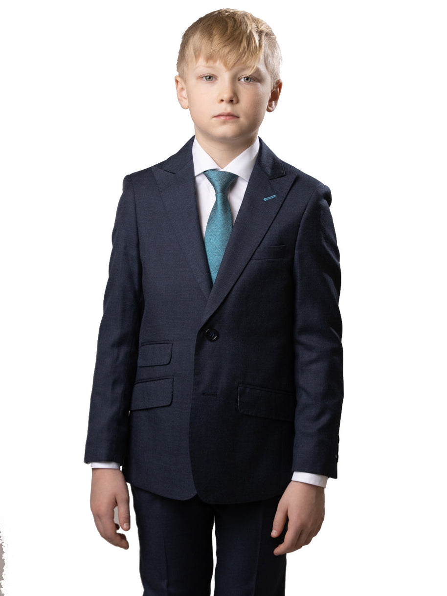 Boy's TR Peak Lapel Suit - Heather Blue