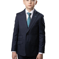 Boy's TR Peak Lapel Suit - Heather Blue