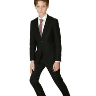 Boy's Centrion Wool Suit - Deep Black