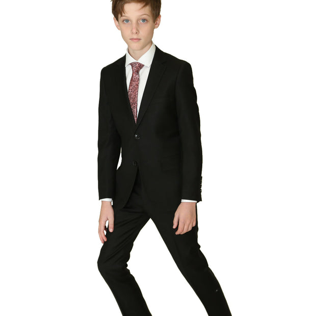 Boy's Centrion Wool Suit - Deep Black