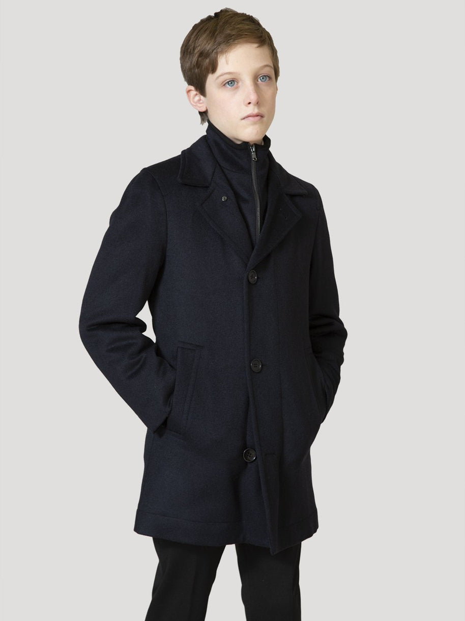 Boy's Orlando Wool Three Quarter Down Coat