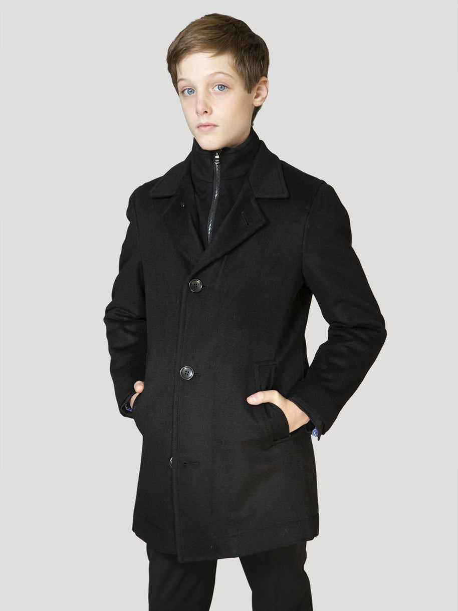 Boy's Orlando Wool Three Quarter Down Coat