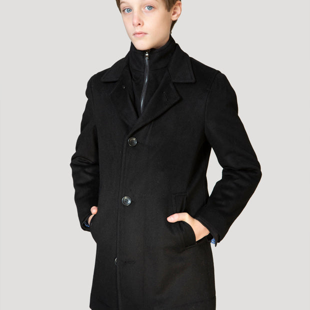 Boy's Orlando Wool Three Quarter Coat