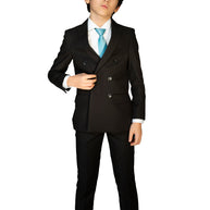 Boy's TR Double Breasted Suit - Black