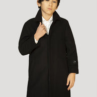 Boy's Charlotte Wool Down Long Coat - Black
