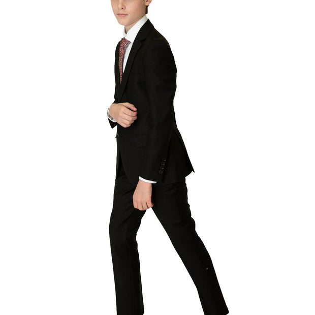 Boy's Centrion Wool Suit - Deep Black