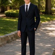 Boy's Black Label Peak Lapel Suit - Dark Navy