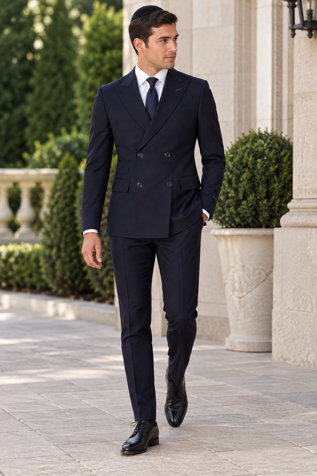 Men's Black Label Double Breasted Suit - Navy