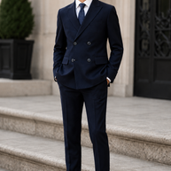 Boy's Black Label Double Breasted Suit - Navy