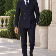 Men's Black Label Double Breasted Suit - Navy