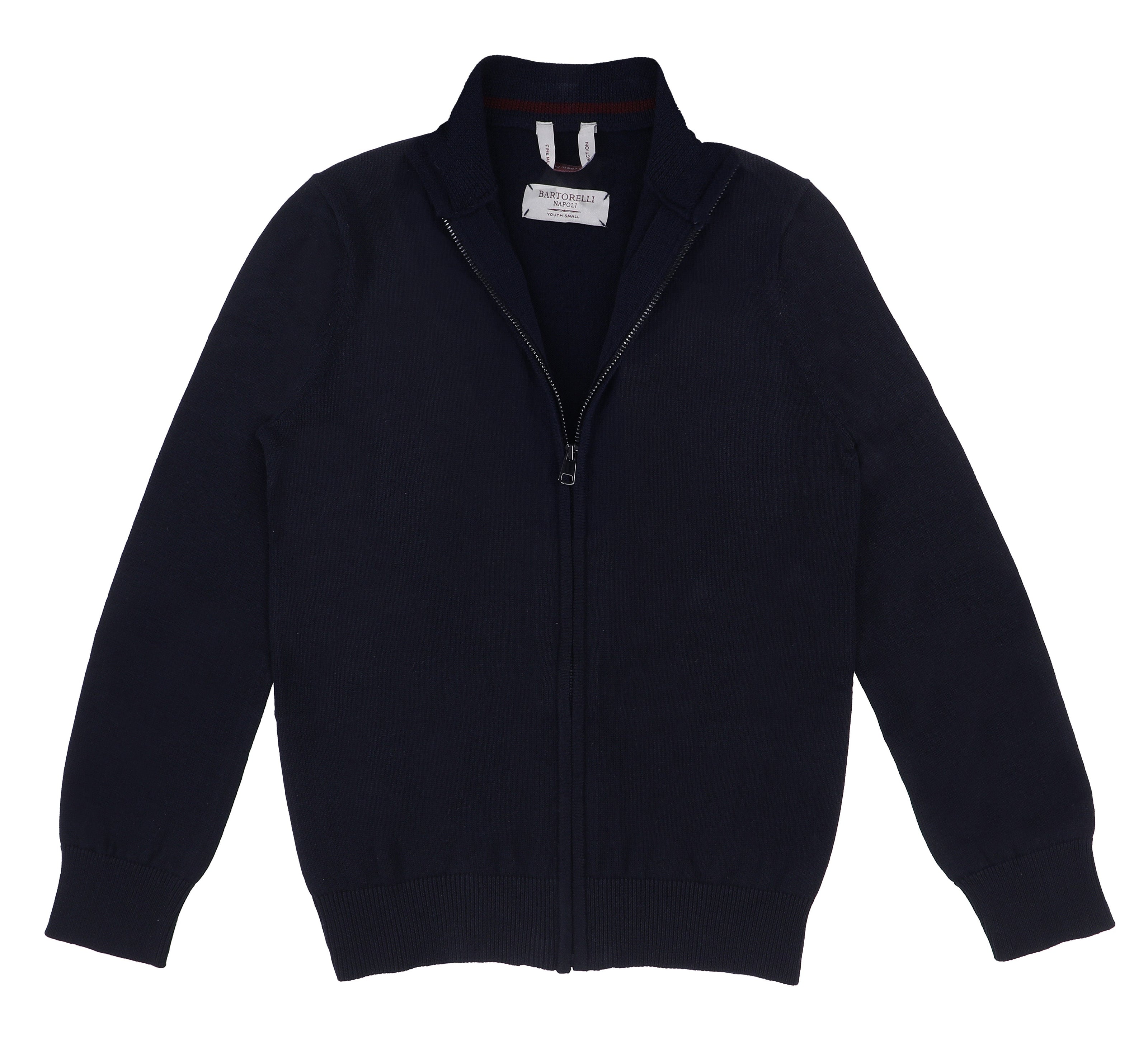 Bartorelli Napoli Merino Wool Men's Full Zip Sweater