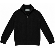 T.O. Collection Boys Full Zip Ribbed Knit Sweater