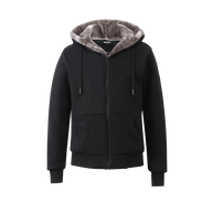T.O. Collection Boy's Black Hoodie - with Brown Removable Fur