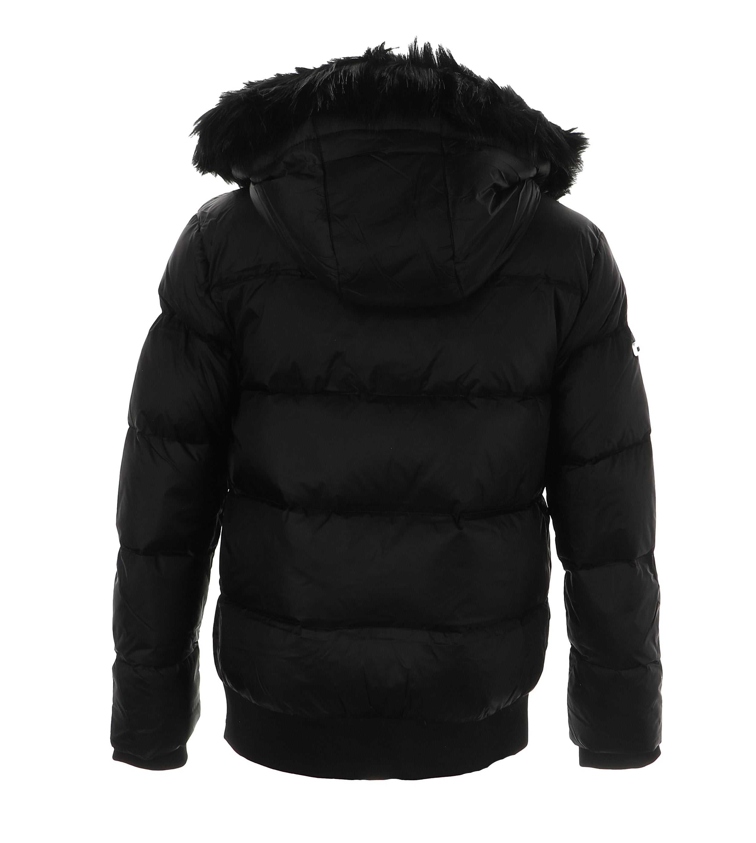 Minilli Matte Black Puffer Coat With Fur