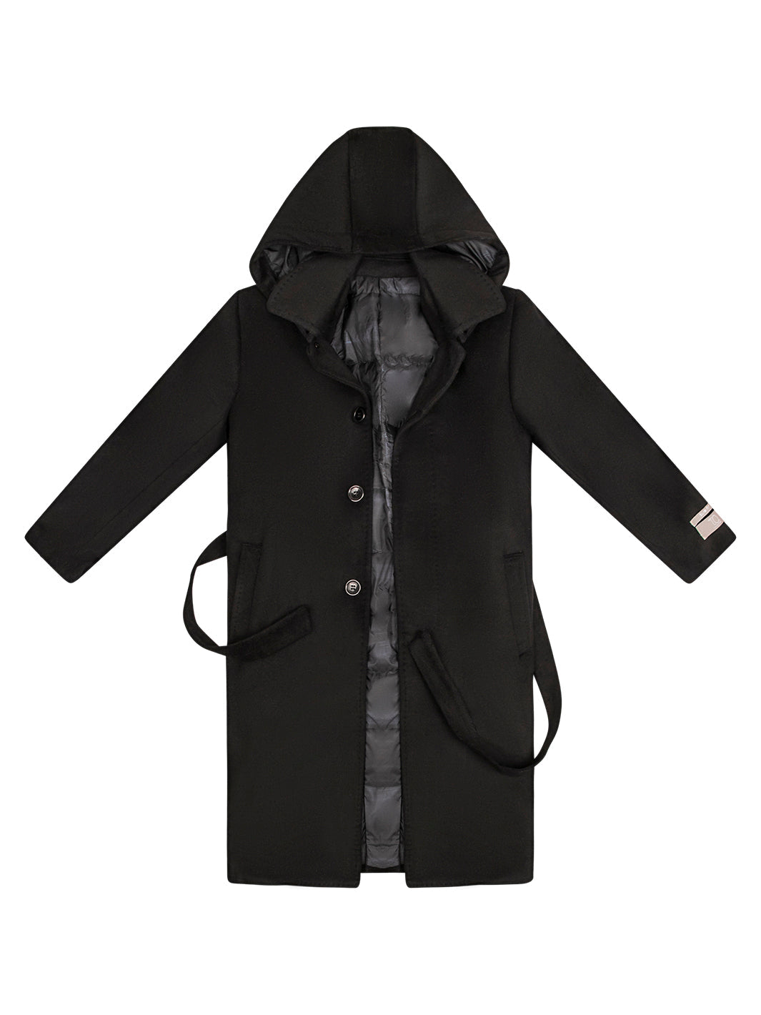 Boy's Charlotte Wool Down Long Coat - Black