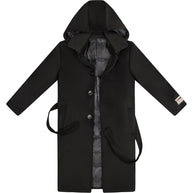 Boy's Charlotte Wool Down Long Coat - Black