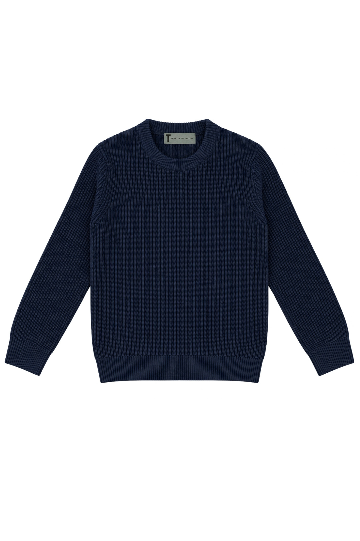 T.O. Collection Boys Crew Neck Ribbed Knit Sweater