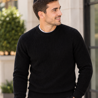 T.O. Collection Men's Crew Neck Ribbed Knit Sweater