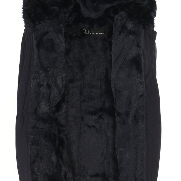 T.O. Collection Boy's Navy Spring Dressy Hoodie with Navy Fur