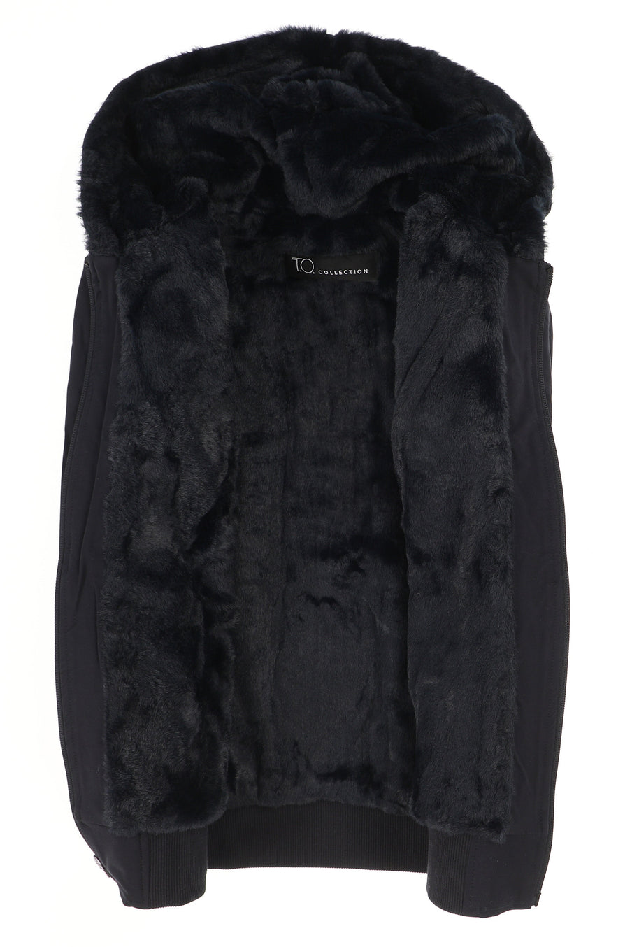 T.O Collection Men's Navy Spring Dressy Hoodie with Navy Fur