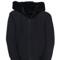 T.O. Collection Boy's Navy Spring Dressy Hoodie with Navy Fur