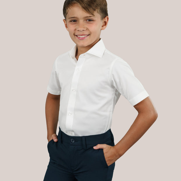 Boy's Green Label White Non-Iron Dress Shirt