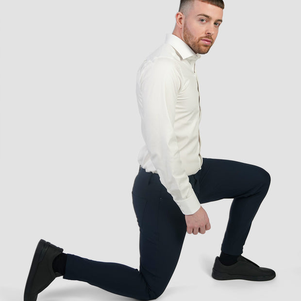 T.O. Men's Breeze Flex Slim Pants with comfort waistband- Black