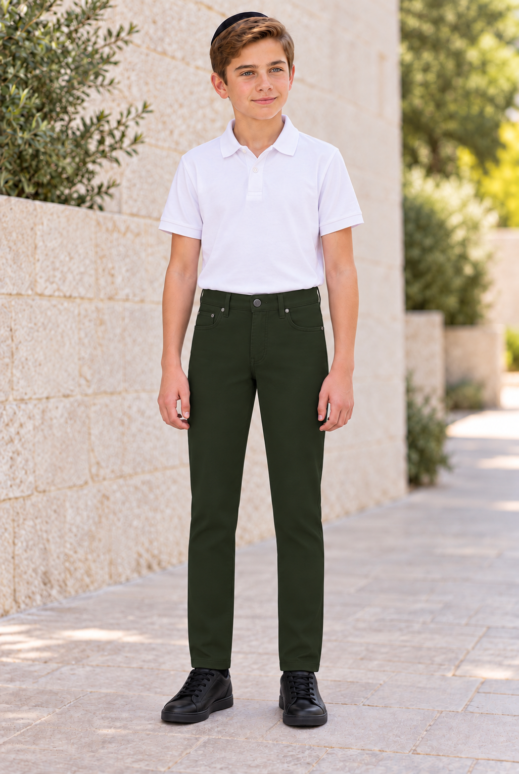T.O. Boy's 5-Pocket Performance Pants - Green